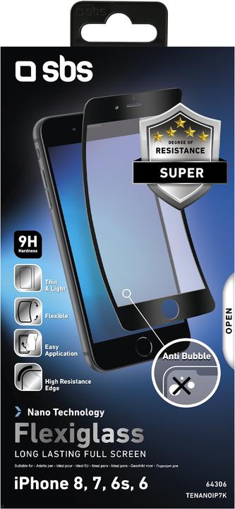 Produktbild SBS Full Screen Protector Flexible Glass für iPhone 8/7/6s/6 (1 Stück, Apple iPhone 8)