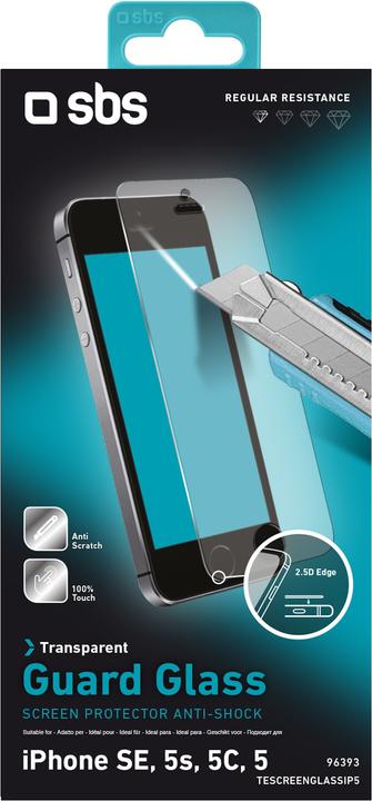 Image du produit SBS Protecteur d'écran effet verre et haute résistance pour SE/5s/5c (1 pièce(s), Apple iPhone 5s, Apple iPhone 5)