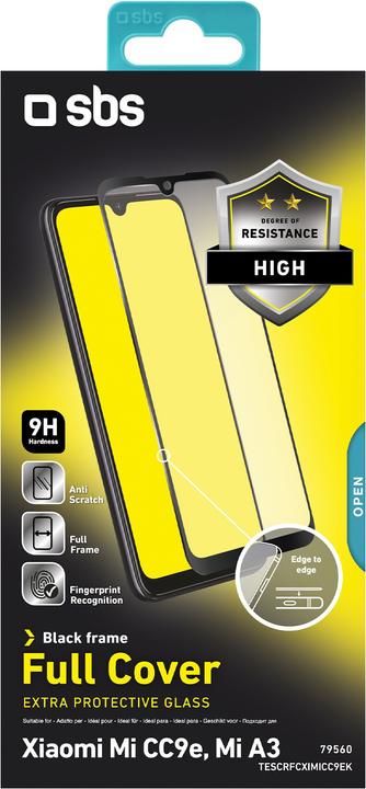 Actual product image SBS Full Cover Glass Screen Protector for Xiaomi Mi CC9e/Mi A3 (1 Piece, Mi A3, Xiaomi Mi CC9e)