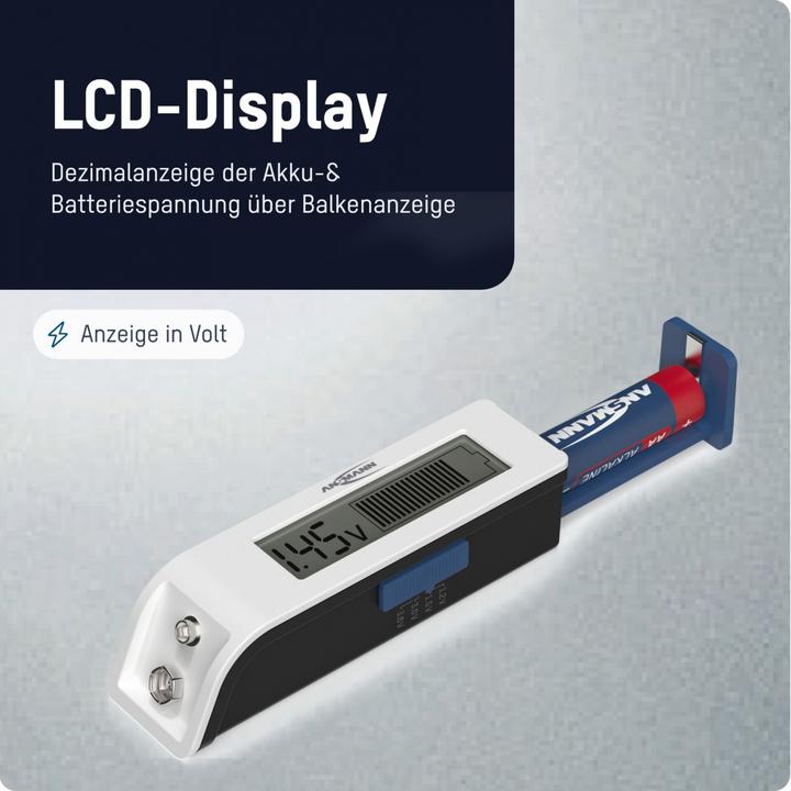 Image du produit Ansmann Testeur de batterie universel Écran LCD, barre de mesure, pour batterie/piles