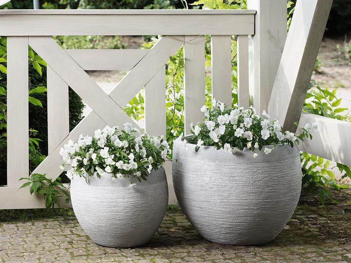 Produktbild Beliani Blumentopf weiss rund 50 x 50 x 39 cm ZAKROS (50 cm)
