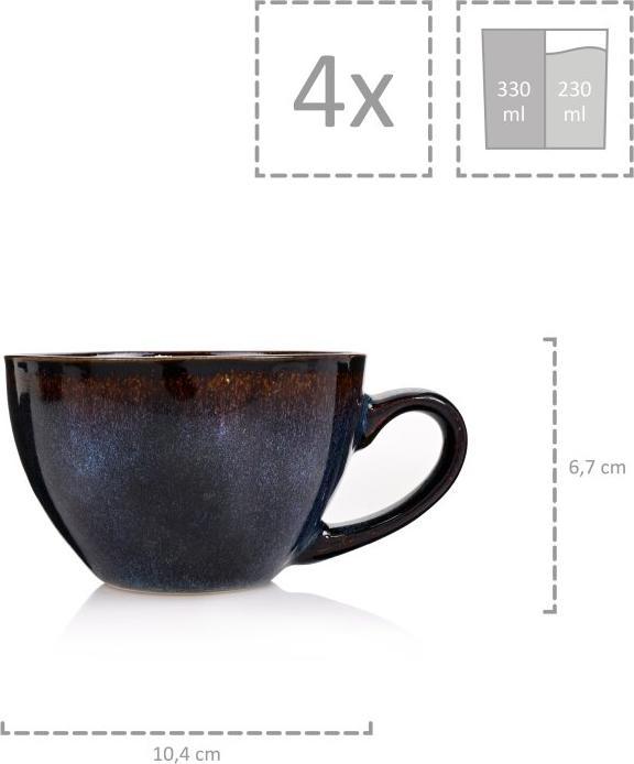 Immagine prodotto Sänger Geschirr Set da caffè Tokyo, gres, set da caffè per 4 persone (12 Pezzo/i)