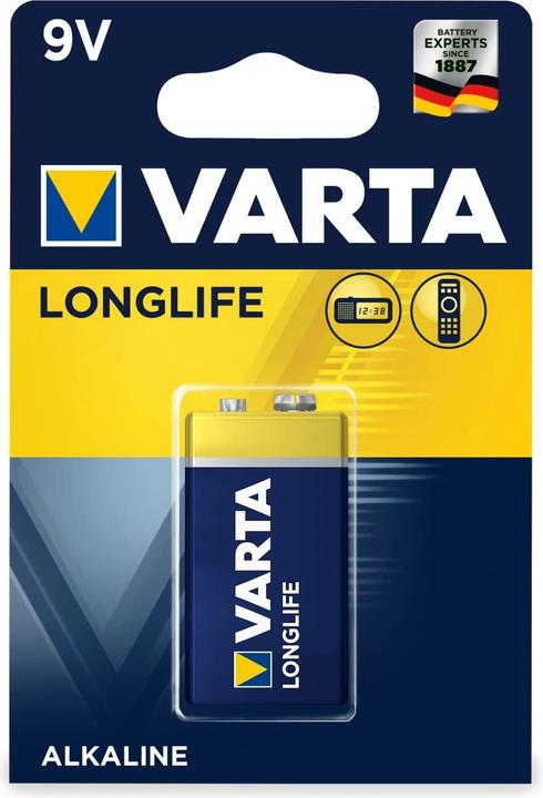 Etichetta energetica Varta Longlife (1 pz., 9V Block, 565 mAh)
