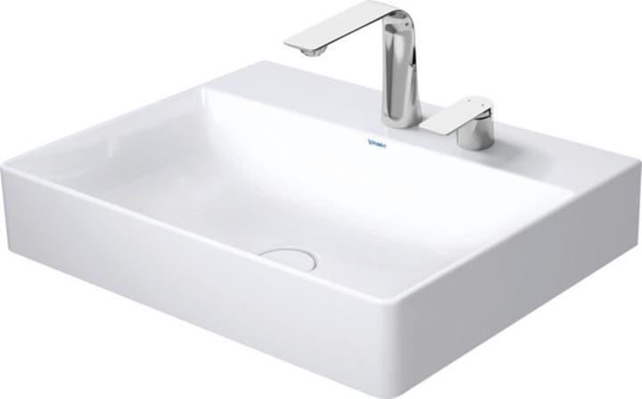 Duravit Waschtisch DURASQUARE o ÜL m HLB 600x470mm 2 Hahnlöcher weiss (470 mm, 600 mm)