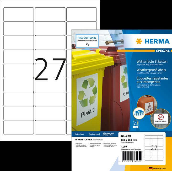 Immagine prodotto HERMA Etichette inkjet resistenti alle intemperie A4