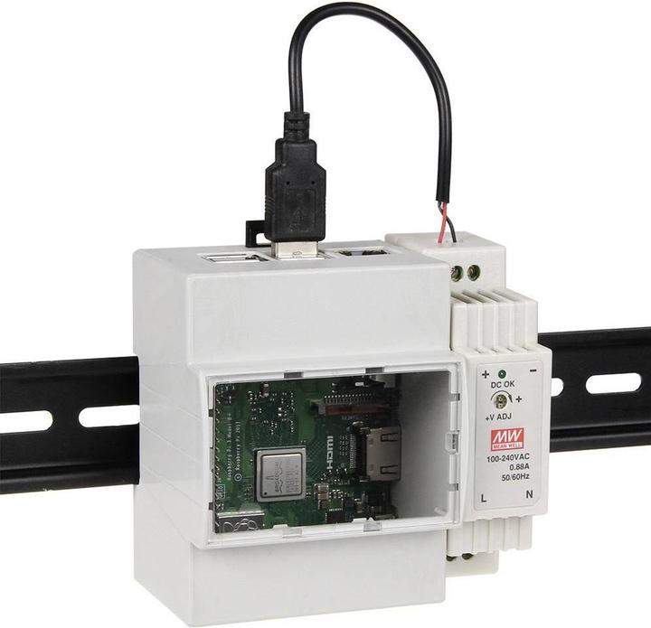 Image du produit Raspberry Pi Boîtier pour profilés chapeau pour 3, 2B, B+ RB-Case+07