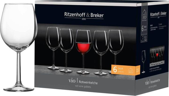 Produktbild Ritzenhoff & Breker Rotweinglas 'Vio' 6er Set (43 cl, 6 Gläser, Rotweingläser)