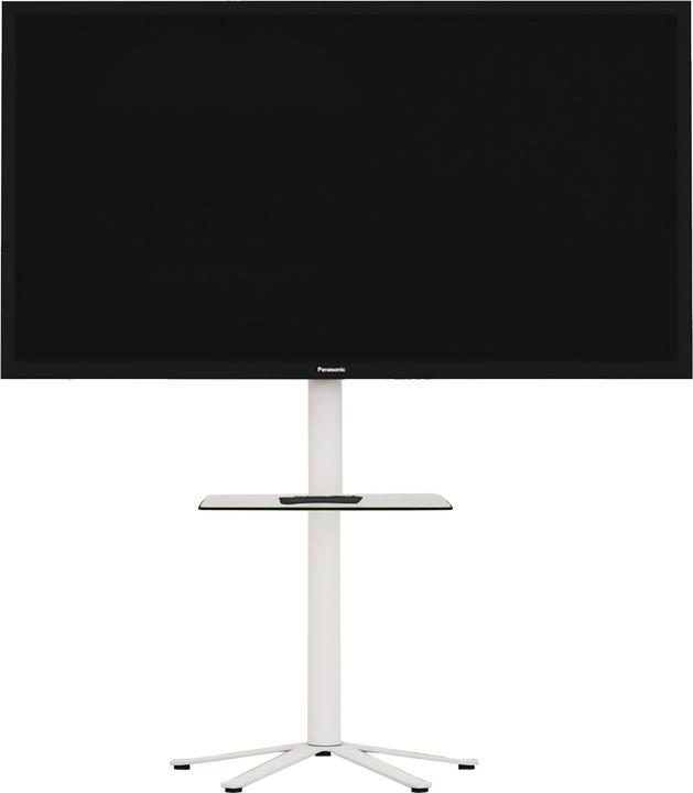 Image du produit VCM Pied TV Alu Xila avec étagère intermédiaire en verre (61 x 61 x 100 cm)