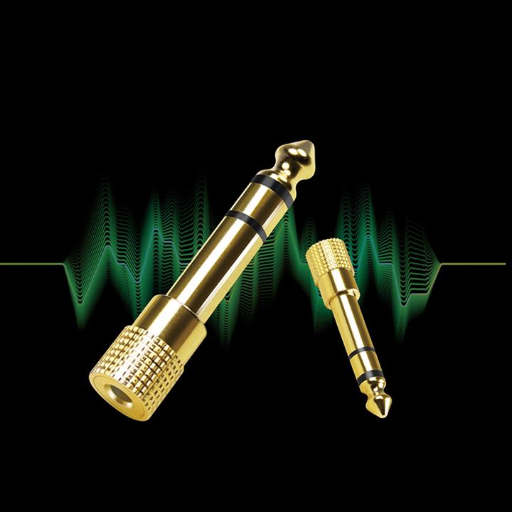 Produktbild LogiLink Audio-Adapter, 6,35 mm 3-Pin/M zu 3,5 mm 3-Pin/F, Zink