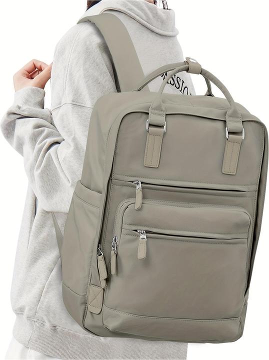 Only-Bags.Store Solide Farbe Computer Laptop-Rucksack, einfache Preppy-Stil Schultasche, lässig Nylon Reise Sport