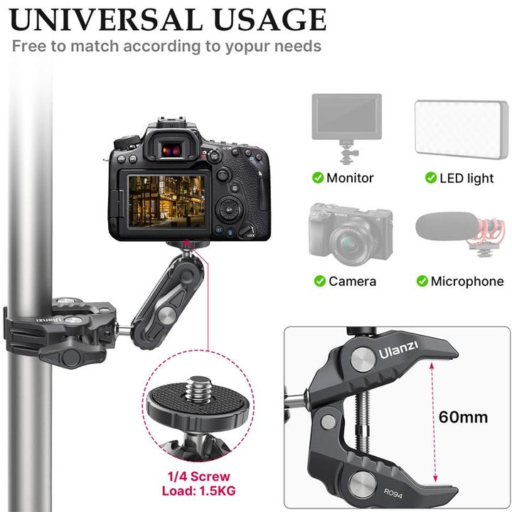 Immagine prodotto Ulanzi Multi-functional Super Clamp (Morsetto per stativo)