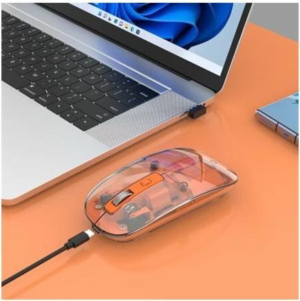 Actual product image Manhattan MH Transparent 4D mouse, White (Wireless)