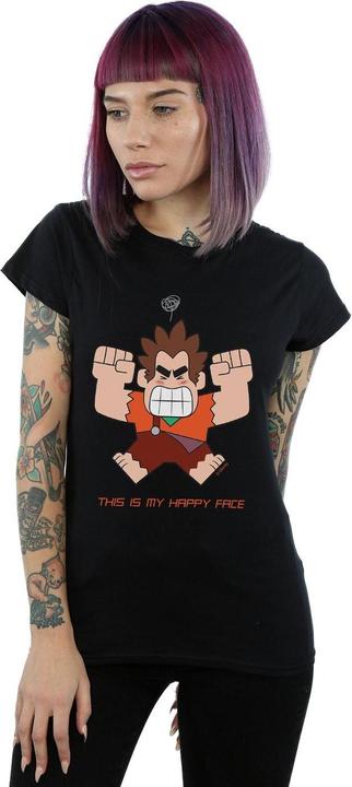 Actual product image Disney Womens/Ladies Wreck It Ralph Happy Face Cotton T-Shirt (S)