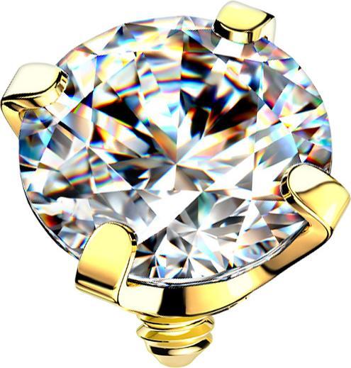 Immagine prodotto Star Piercing Dermal Anchor in cristallo placcato oro con incastonatura in argento (Acciaio chirurgico 316L)