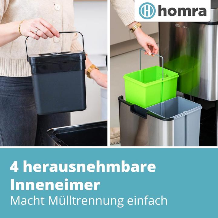 Actual product image Homra Nexo bin with sensor, silver (72 l)