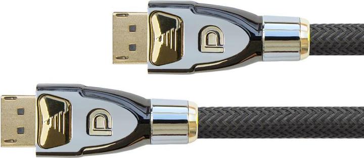 Actual product image Python Connection cable DisplayPort 1.2, 4K2K / UHD, plug incl. locking protection, gold-plated, OFC, nylon (1 m, DisplayPort)