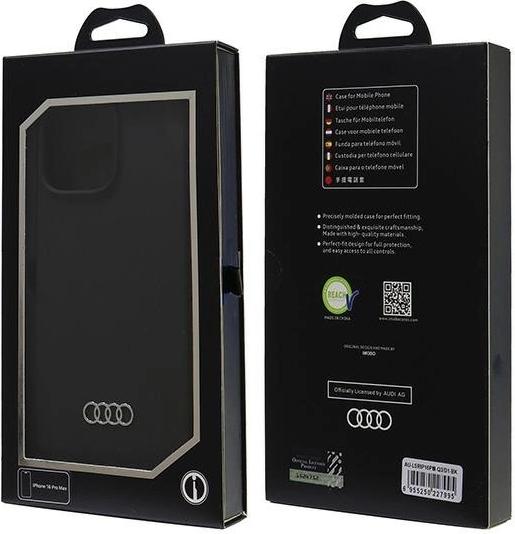 Produktbild Audi Silicone Case iPhone 16 Pro Max 6.9" czarny/black hardcase AU-LSRIP16PM-Q3/D1-BK (Apple iPhone 16 Pro Max)