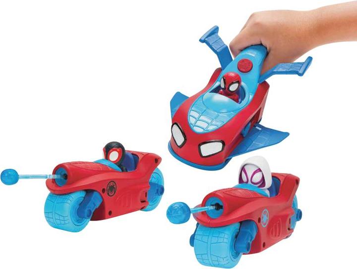 Image du produit Spiderman Spidey 3-in-1 Fahrzeug Jet + 2 Motorräder