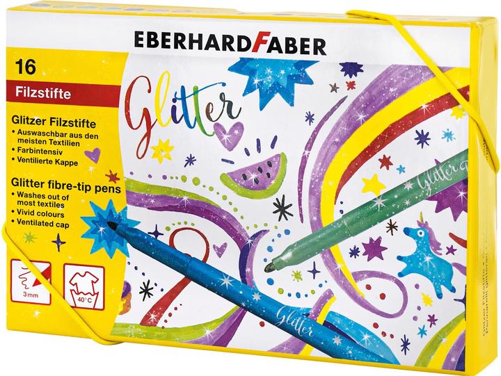 Immagine prodotto EberhardFaber Penna in fibra Glitter (Multicolore, 16 x)