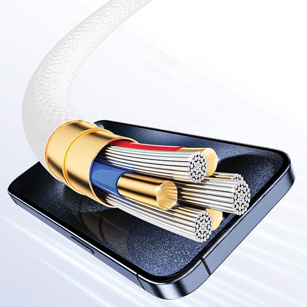 Image du produit Awei câble CL-219T USB-C na USB-C 60W biały/white iPhone 15 (USB 3.2 Gen 1, 60 W)