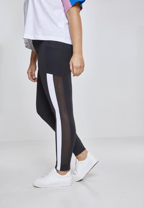 Actual product image Urban Classics Ladies Tech Mesh Striped Pocket Leggings (XS)