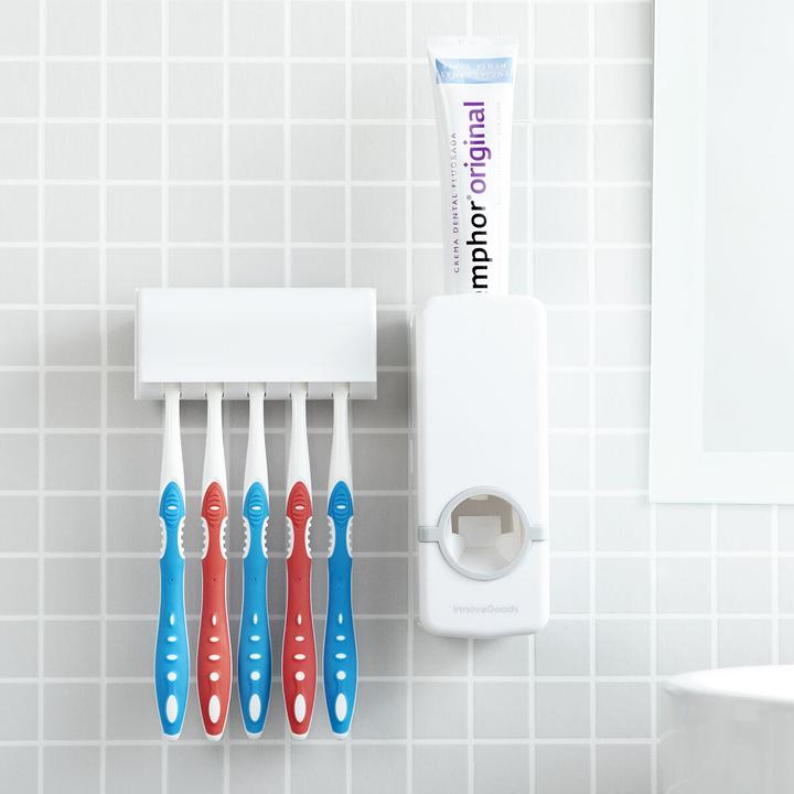 Actual product image InnovaGoods Toothpaste dispenser with brush holder Diseeth