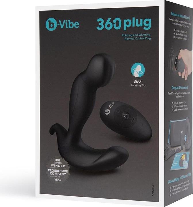 Image du produit Earthly Body B-vibe 360 Plug : Masseur prostatique rotatif télécommandé avec vibrations