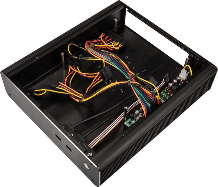 Actual product image Akasa Euler M Fanless Mini-ITX case, 80W power supply, OEM - black (Mini-ITX)