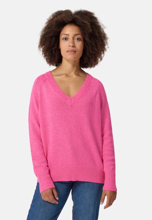 Cash-Mere Seide Kaschmir Oversize Style V-Ausschnitt Pullover