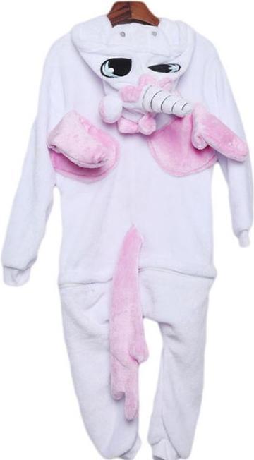 Immagine prodotto MU Classic Costume da unicorno - Pigiama con unicorno per bambini taglia 125 - bianco/rosa (125 B)