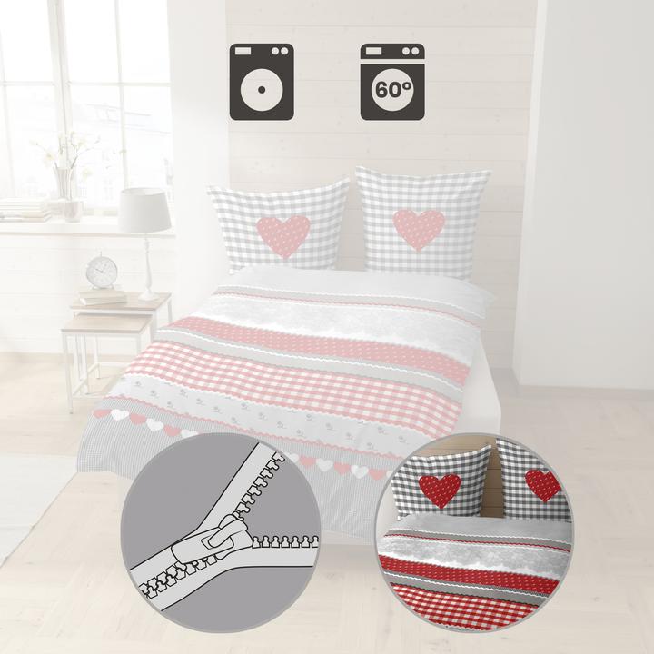 Actual product image Casatex Herz-Karo (Bedding set, 80 x 80 cm, 135 x 200 cm)