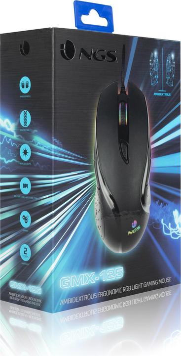Produktbild NGS GMX-125 Hochauflösende LED Gaming Maus (Kabelgebunden)