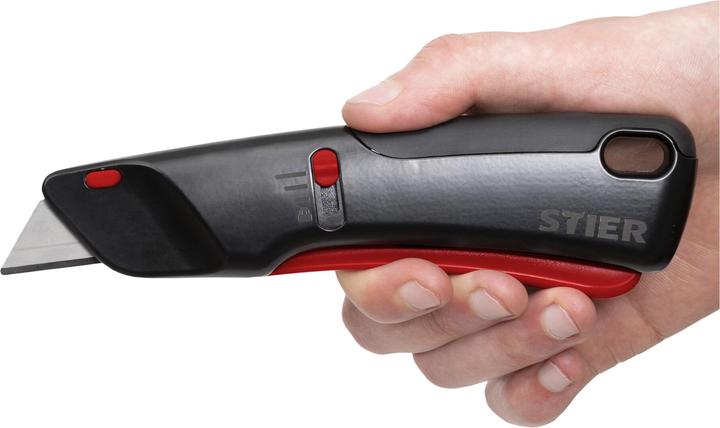 Produktbild Stier Sicherheits-Cuttermesser Premium mit 10 Ersatz-Klingen, automatischem Klingeneinzug (Cutter)