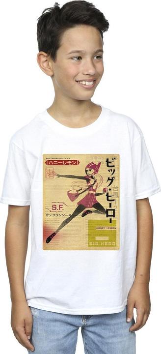 Immagine prodotto Disney Big Hero 6 Baymax Honey Lemon Newspaper Maglietta Ragazzi (104)