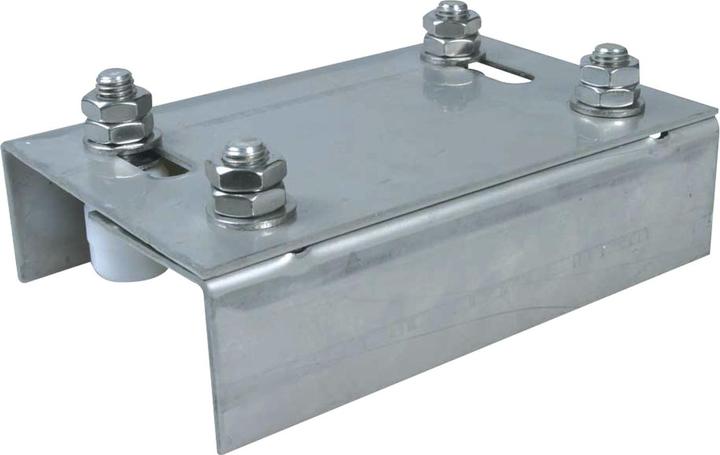 Actual product image Ibfm Adjustable door guide with 4 plastic rollers ø 42 mm, galvanised steel