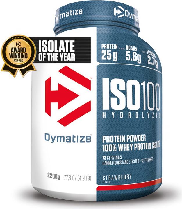 Actual product image Dymatize Iso 100 (Strawberry, 1 pcs., 2200 g)
