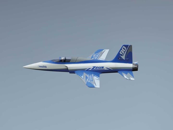 Actual product image Freewing Zeus 90mm PNP 8S Sport jet EDF (Blue) (Jet)