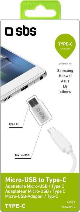 Immagine prodotto SBS Adattatore tipo C (USB 2.0, USB Micro-B)