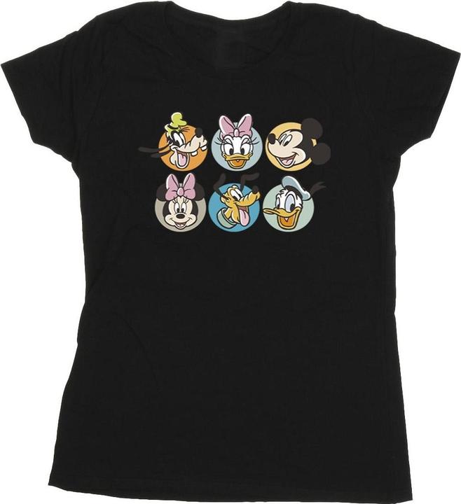 Actual product image Disney Womens/Ladies Mickey Mouse And Friends Faces Cotton T-Shirt (XXL)