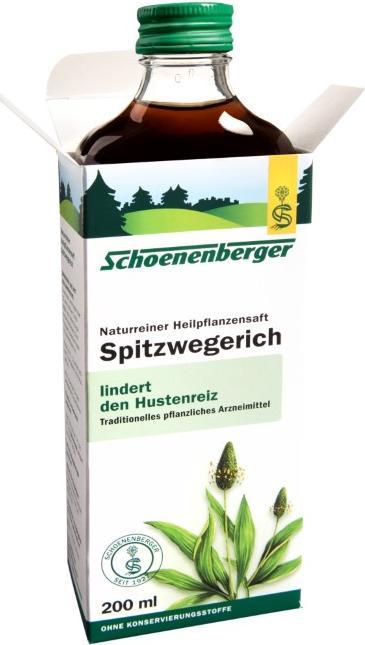 Actual product image Schönenberger Ribwort natural medicinal plant juice, 200 ml solution