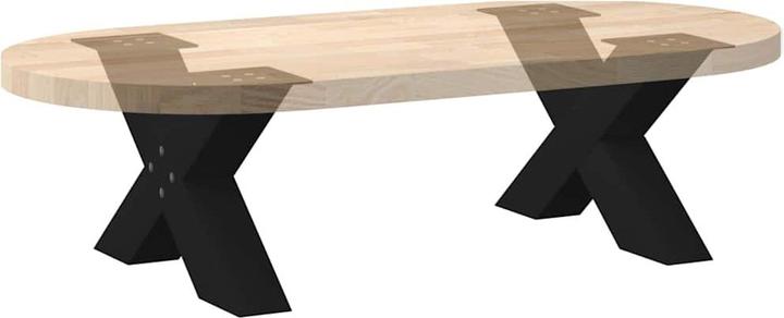 Produktbild VidaXL Couchtischbeine X-Form 2 Stk. Schwarz 60x(30-31) cm Stahl Tischbein