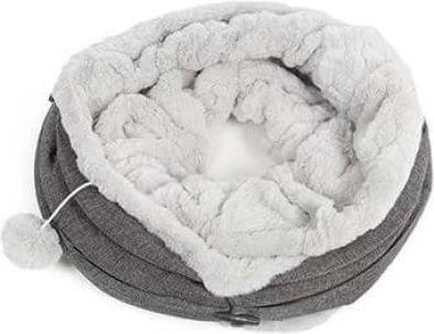 Image du produit CanadianCat Tunnel pour chats avec fourrure douillette grise (Tunnels pour chat)