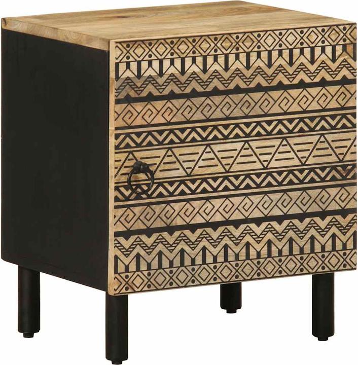 Actual product image VidaXL Bedside table Bedside cabinet Bedside chest of drawers Bedside console 2 pcs. Rough mango wood (40 x 33.5 x 46 cm)