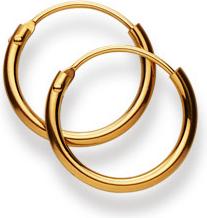 Immagine prodotto Natsumi Schmuck Creoli in oro giallo 9K/375 Ø 13mm rotondo (Oro giallo 375/9 K Oro giallo)