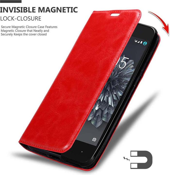 Productafbeelding Cadorabo Boek Onzichtbare Magneethoes (BQ Aquaris X5 Plus)