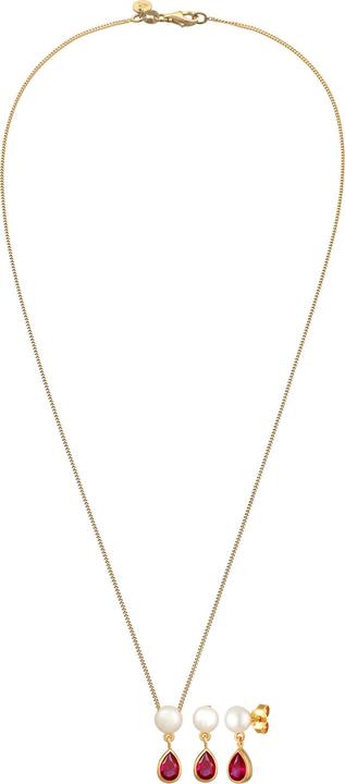 Produktbild Elli Edelstein Ohrhänger, Edelsteinkette, Perle (925 Sterling Silber, Süsswasserzuchtperlen)