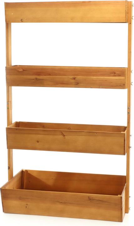 Actual product image Toboli Raised Bed with 4 Levels Wooden Flower Shelf Planter Planting Rack Box for Balcony and Garden