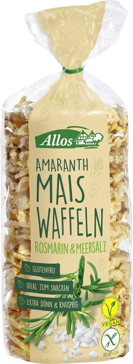 Produktbild Allos Amaranth Mais-Waffeln Rosmarin & Meersalz (100 g)