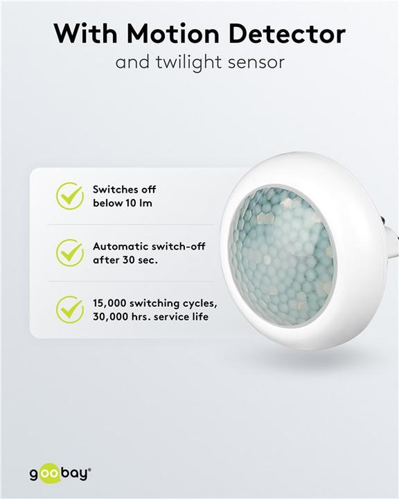 Actual product image Goobay LED night light with motion detector, compact