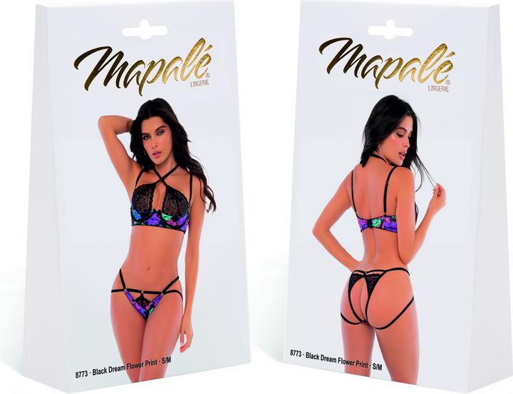 Productafbeelding Mapale Two Piece Set - S/M - Black Dream Flower Print (S/M)